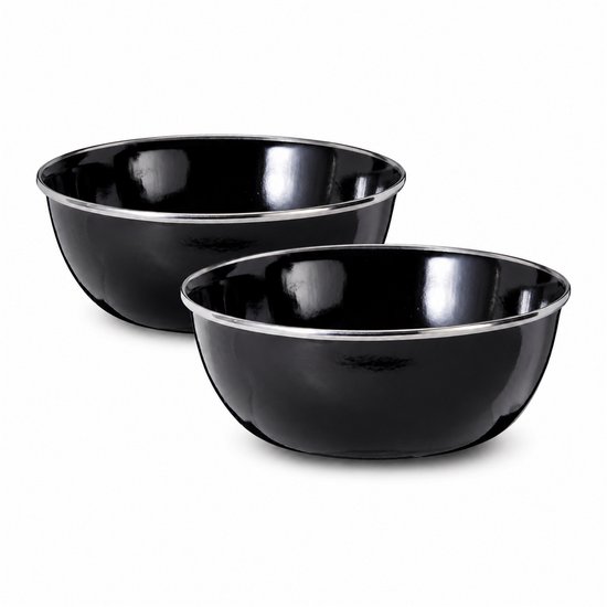 Benza - Emaille Schalen - Set van 2 Stuks - IJzer – Ø 14,7 x 5 cm