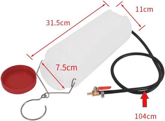 Benzinefles 2 liter voor carburateurs en werkplaatsen - Praktische tank met slang en kraan van Merkloos