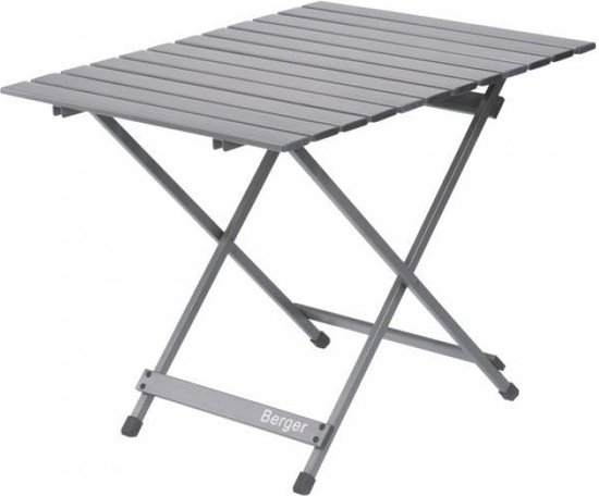 BERGER Compacte Aluminium Klaptafel 70x70cm | Campingtafel Balkontafel Inklapbaar Camping Tafel Tuintafel | Tuinmeubelen Opvouwbare Eettafel Balkon Tuin Terras | incl. Premium Opbergtas