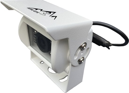 BergGPS® Achteruitrijcamera Full HD – Voor Camper, Caravan & Truck – Bedrade Camera met Nachtzicht – Witte Behuizing