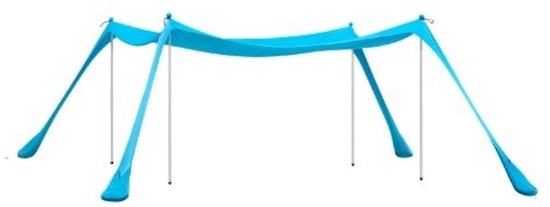 Bergson Schaduwdoek - Strandtent - Zonnetent - UV-Bescherming - Aluminium Stangen - Draagtas - 400x400x200 cm - Blauw van Merkloos