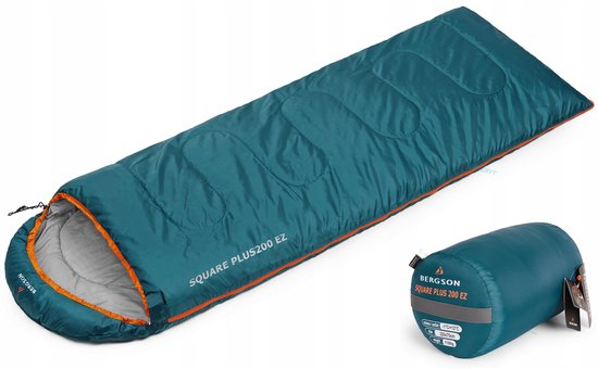Bergson Square Plus 200 EZ Slaapzak - Turquoise - 2-in-1 van Merkloos