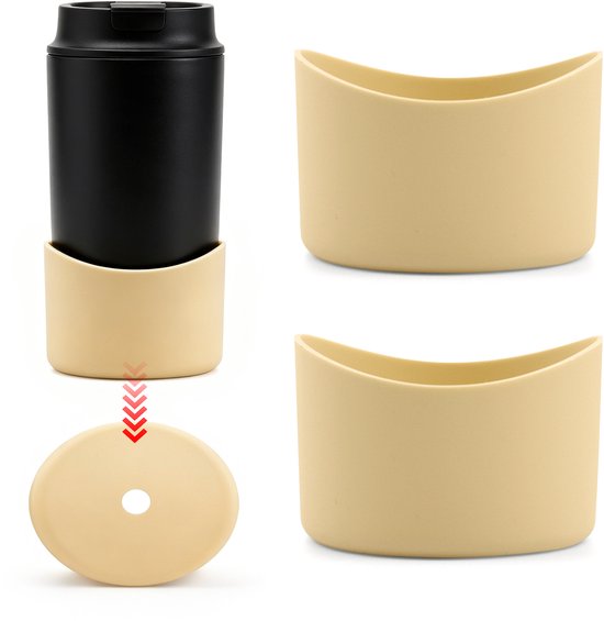 Beschermhoes — 2-pack — Onregelmatige vorm — Siliconen bekerhoes — Wrijvingsremmend — Bescherming voor waterflessen — Geschikt voor bekers voor koude en warme dranken, reismokken, koffiebekers, geïsoleerde bekers en meer — 7 x 5 cm