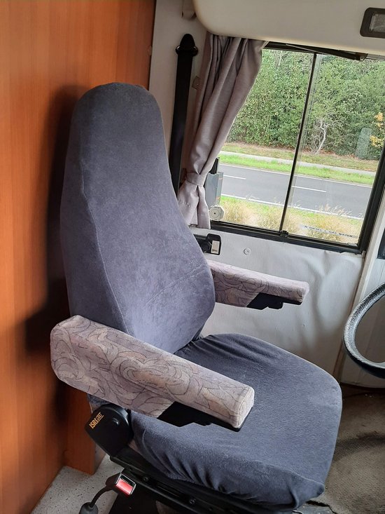 Bestelwagen Stoelhoes Interieur Camper / Mobilhome Stretch badstof set per 2 kleur Antraciet universeel model van Travelin')