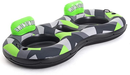 Bestway 43279 Hydro-Force 2-persoons zwemring met rugleuning "Rugged Rider II" 251 x 132 cm, kleur: 240 x 124 x 51 cm