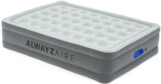 Bestway AlwaysAire – Luchtbed – 2-Persoons – 152×203×46 cm – Grijs – Met Ingebouwde Elektrische Pomp – Incl. 3-in-1 Opbergtas - Luchtbed 2 Persoons - Luchtbed Met Pomp - Luchtbed Met Usb - Luchtbed Comfort - Luchtbed Voor 2 Personen van Merkloos