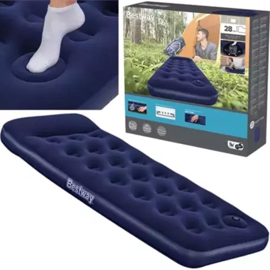 Bestway Camping Luchtbed Flocked Easy Inflate - Single van Bestway