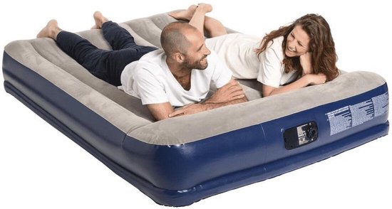 Bestway Comfort quest 2 Persoons Luchtbed Ingebouwde Luchtpomp - Blauw/Grijs van Merkloos