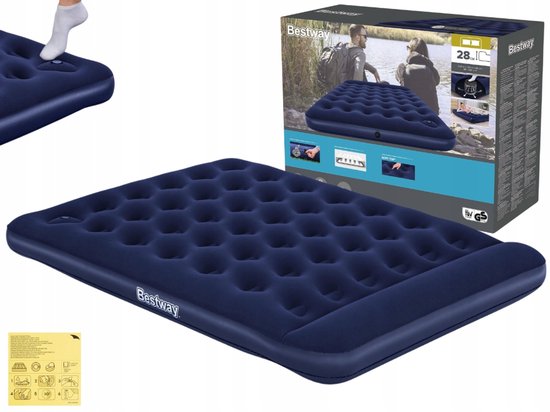 Bestway Droomcomfort Luchtbed 203x152x28cm met Voetpomp