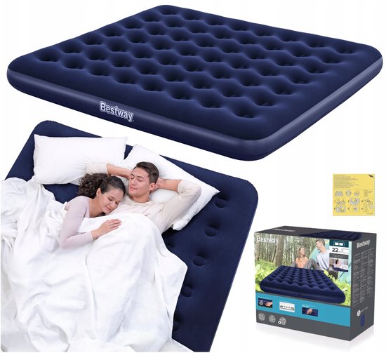 Bestway Dubbel Luchtbed 203x183cm - Comfortabel Kamperen & Logeren van Merkloos