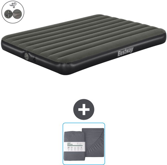Bestway luchtbed - 2-Persoons - 152 x 203 x 25 cm - Groen - Inclusief pomp en Hoeslaken