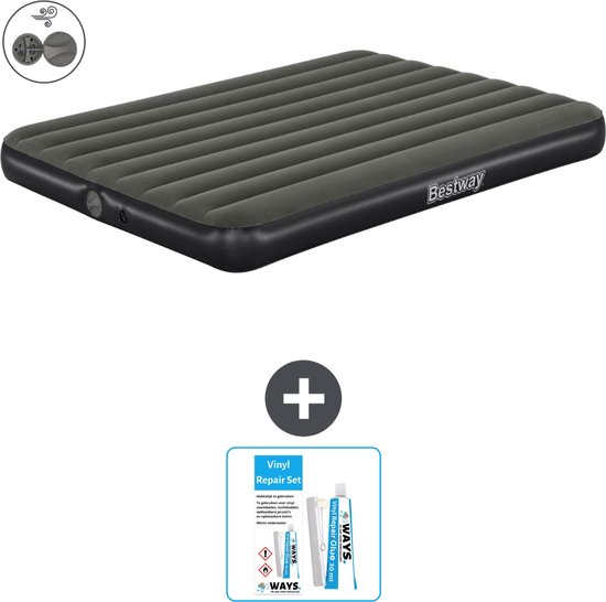 Bestway luchtbed - 2-Persoons - 152 x 203 x 25 cm - Groen - Inclusief pomp - Reparatieset van Bestway