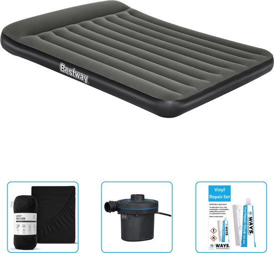 Bestway luchtbed - 2-Persoons - 152 x 203 x 30 cm - Groen - Inclusief Hoeslaken - Pomp en Reparatieset van Bestway