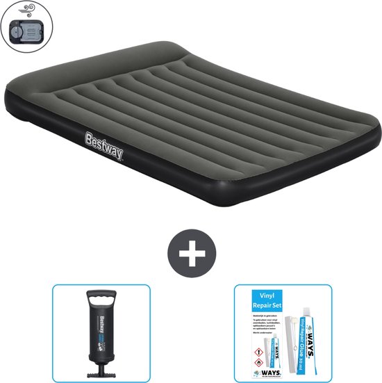 Bestway luchtbed - 2-Persoons - 152 x 203 x 30 cm - Groen - Inclusief pomp - Pomp en Reparatieset van Bestway
