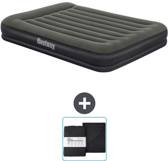 Bestway luchtbed - 2-Persoons - 152 x 203 x 36 cm - Groen - Inclusief en Hoeslaken van Merkloos