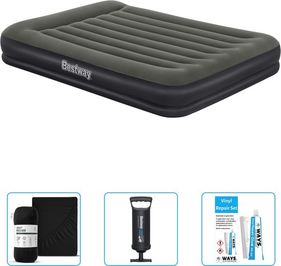 Bestway luchtbed - 2-Persoons - 152 x 203 x 36 cm - Groen - Inclusief Hoeslaken - Pomp en Reparatieset van Bestway