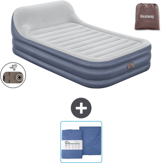 Bestway luchtbed - 2-Persoons - 152 x 226 x 46 cm - Grijs - Inclusief pomp en Hoeslaken