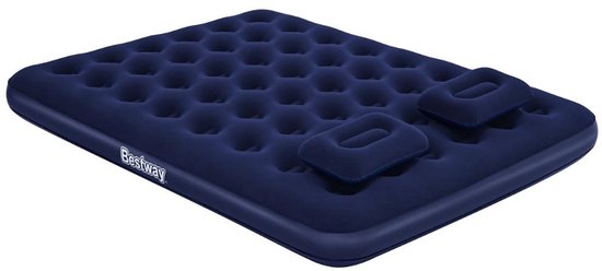 Bestway – Luchtbed – 2-Persoons – 152×203×22 cm – Blauw – Incl. Handpomp & 2 Kussens - 2-persoons Luchtbed - Luchtbed Camping - Luchtbed Buiten - Luchtbed Met Handpomp - Luchtbed Met Kussen van Merkloos