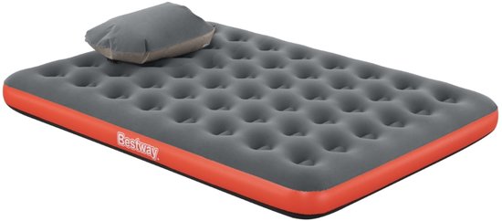 Bestway – Luchtbed – 2-Persoons – 152×203×22 cm – Grijs/Oranje – Incl. 3-in-1 Opbergtas - 2-persoons Luchtbed - Campingbed - Buitenbed - Logebed - Luchtbed Camping van Merkloos