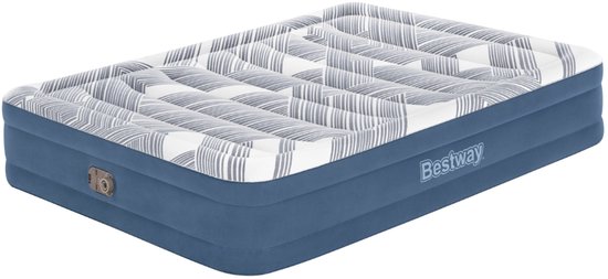 Bestway - Luchtbed - 2-Persoons - 152×203×36 cm - Blauw - Met Ingebouwde Elektrische Pomp - Incl. 3-in-1 Opbergtas - Luchtbed 2 Persoons - Luchtbed Met Pomp - Luchtbed Binnen - Luchtbed Comfort - Luchtbed Stijl van Merkloos