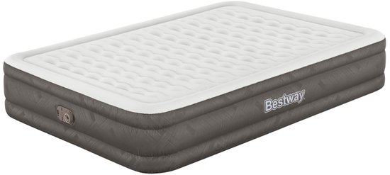 Bestway – Luchtbed – 2-Persoons – 152×203×36 cm – Bruin – Met Ingebouwde Elektrische Pomp – Incl. 3-in-1 Opbergtas - Luchtbed 2 Persoons - Luchtbed Met Pomp - Luchtbed Binnen - Luchtbed Comfort - Luchtbed Wave Beam van Merkloos
