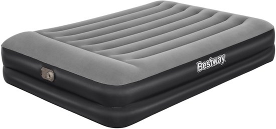 Bestway – Luchtbed – 2-Persoons – 152×203×46 cm – Grijs – Met Ingebouwde Elektrische Pomp – Incl. 3-in-1 Opbergtas - Luchtbed 2 Persoons - Luchtbed Met Pomp - Luchtbed Binnen - Luchtbed Camping - Luchtbed Met Kussen van Merkloos