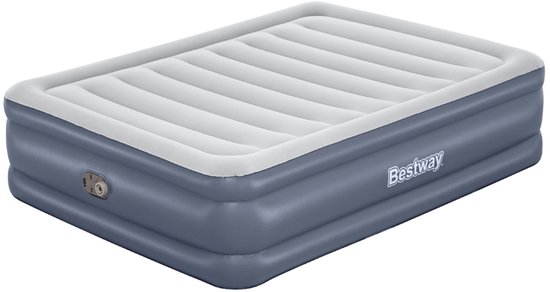 Bestway – Luchtbed – 2-Persoons – 152×203×51 cm – Grijs – Met Ingebouwde Elektrische Pomp – Incl. 3-in-1 Opbergtas - Luchtbed 2 Persoons - Luchtbed Met Pomp - Luchtbed Binnen Gebruik - Luchtbed Voor Gasten - Luchtbed Voor Logeerpartijen van Merkloos