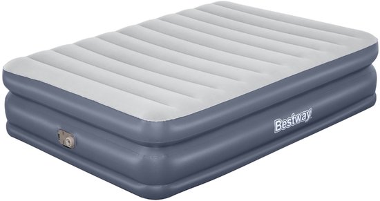 Bestway – Luchtbed – 2-Persoons – 152×203×51 cm – Grijs – Met Ingebouwde Elektrische Pomp – Incl. 3-in-1 Opbergzak - 2-persoons Luchtbed - Luchtbed Met Pomp - Binnen Gebruik - Slaapcomfort - Stabiliteit van Merkloos