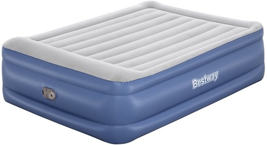 Bestway – Luchtbed – 2-Persoons – 152×203×56 cm – Grijs/Blauw – Met Ingebouwde Elektrische Pomp – Incl. 3-in-1 Opbergtas - 2-persoons Luchtbed - Luchtbed Met Pomp - Luchtbed Voor Binnen Gebruik - Luchtbed Met Kussen - Luchtbed Voor Logeerpartijen van Merkloos