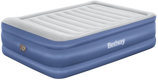 Bestway – Luchtbed – 2-Persoons – 152×203×61 cm – Grijs/Blauw – Met Ingebouwde Elektrische Pomp – Incl. 3-in-1 Opbergtas - Luchtbed 2 Persoons - Luchtbed Met Pomp - Luchtbed Voor Binnen Gebruik - Luchtbed Met Kussen - Luchtbed Voor Logeerpartijen van Merkloos