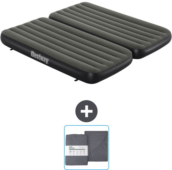 Bestway luchtbed - 3-in-1 - 1-Persoons - 2-Persoons - 99 x 188 x 25 cm - Groen - Inclusief en Hoeslaken van Bestway