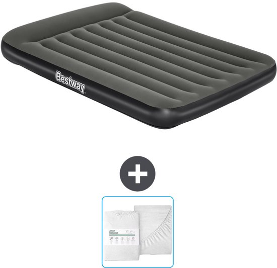Bestway luchtbed - Twijfelaar - 137 x 191 x 30 cm - Groen - Inclusief en Hoeslaken van Bestway