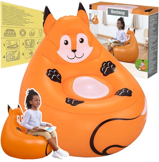 Bestway Opblaasbare Fauteuil Vos met Rugleuning - Kind & Tiener