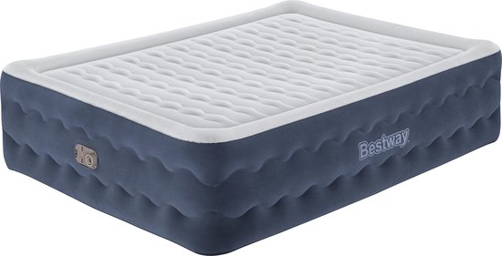 Bestway Tritech TruLeisure Queen Luchtmatras met Ingebouwde Elektrische Pomp en Antimicrobiële Coating 2,03 m x 1,52 m x 51 cm van Bestway