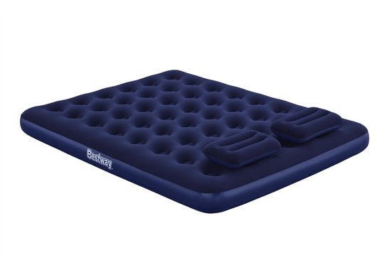 Bestway Twee Persoons Luchtbed met Pomp en Kussens - 203x152x22 cm - Luxe en Comfort van Bestway