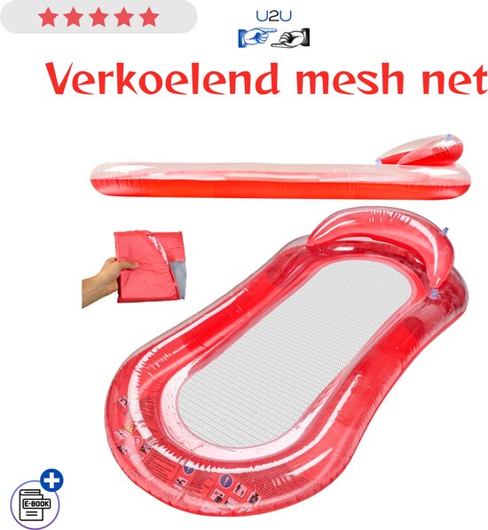 Bestway Waterhangmat met Mesh Net 160x84 cm Blauw - Opblaasbaar Zwemmatras voor Zwembad Strand en Meer - Drijvende Lounger met Verkoelend Netbodem - Comfortabel Watermatras tot 90 kg Inclusief Reparatieset voor Vakantie en Ontspanning - Met Ebook