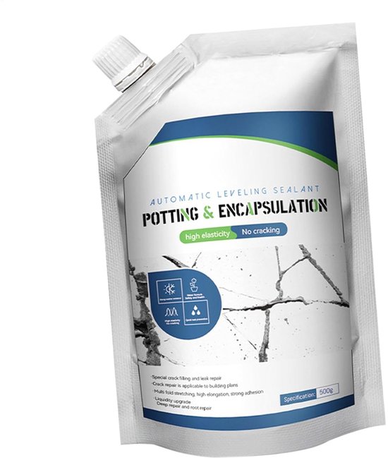 Beton Reparatie - Scheurvuller Lijm - Vloeren Afdichten - Zeer Elastisch - 500g - Grijs