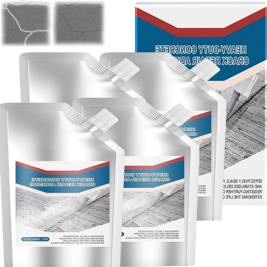 Beton Scheur Reparatie - Betonvuller Sealer - Buiten Reparatie - Waterdicht Flexibel - 4 Stuks