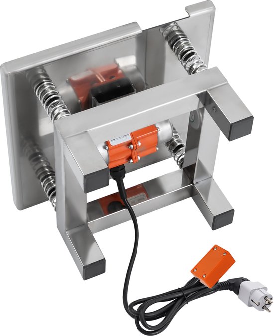 Beton Vibratietafel Zilver - 220V Elektrisch - 50W Vermogen - 35x35 cm Afmeting - Roestvrij Staal Materiaal - Voor Beton Verdichting