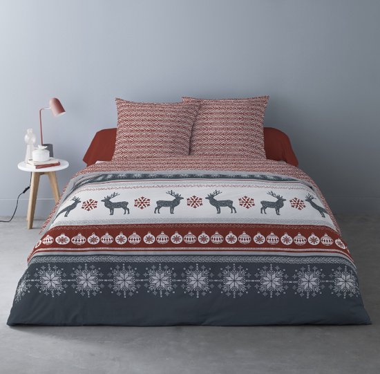 Better Nights - Luxe Polar Fleece Dekbedovertrek Fenris Rouge - 240x220 - warm - kerst/winter - rood van Better Nights