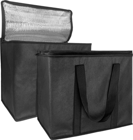 Bezorgtas - Pizzatas - Delivery box Set van 2 Tassen - Bezorg tas Rugzak - Fiets box Opvouwbaar - Bezorgtassen - Thermobag - Thermotas - Thermo tas – Koeltas - Warmhoudtas - Warmhoud tas van Luxebell