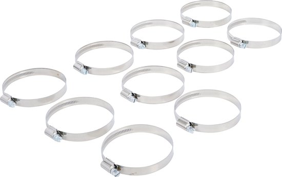 BGS Slangklem roestvrij 60 x 80 mm 10 delig van BGS