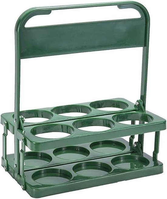 Bier Tuin Glas Collector Carrier Melkfles Houder Opvouwbaar Wijnrek - Draagbare Mand voor Bar Outdoor Picknick Party. van Relaxdays