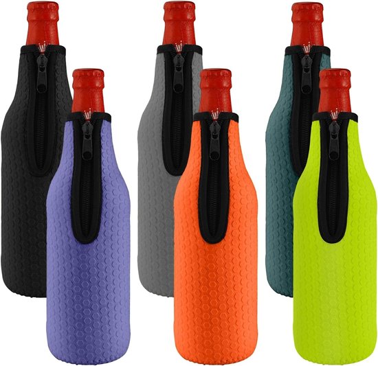 Bierflessenkoeler - Neopreen - Geïsoleerd - Antislip - Voor Bierflessen en Blikjes