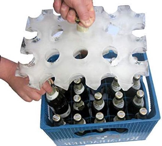 Bierkoeler Ijsvorm - Krat Koeler - Bier Koel Houden - Past In Krat - Voor 20 Flessen - Blauw