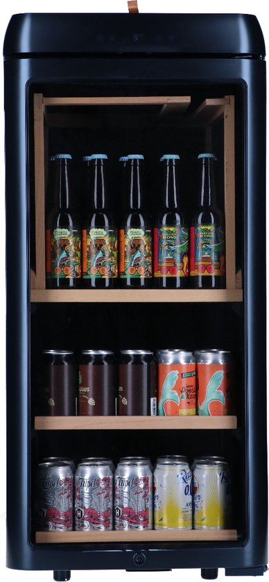 Bierkoelkast Amsterdam Zwart - glazen deur - 85 flessen - Koelkast horeca - Bier koelkast voor Thuis - Flessenkoelkast- Drank koelkast - Bierkast van Bierkoelkast.nl