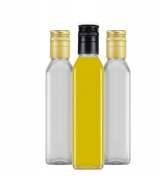 Bimberek MARASCA - Glazen Flessen - 250ml - Transparant - Vierkant van bimberek-marasca