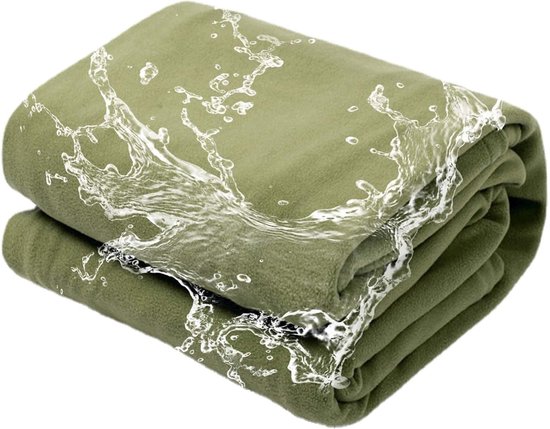 Binnenslaapzak Compact - Lichte slaapzak - Kamperen en Reizen - Zacht Polarfleece Materiaal - 180 x 75 cm - Legergroen
