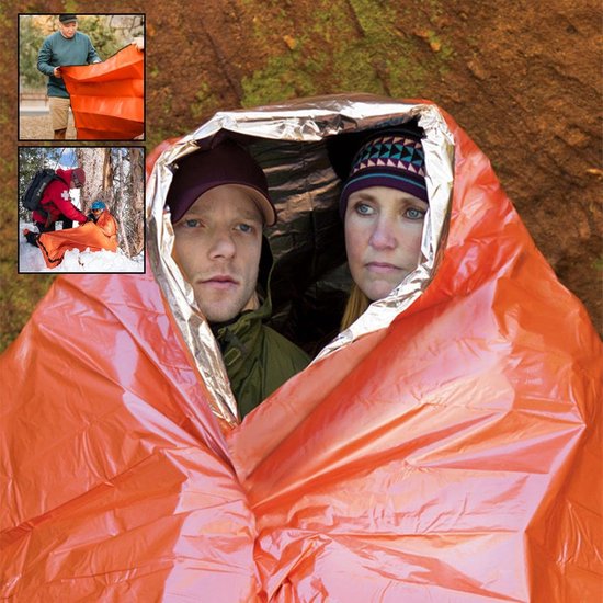 Bivakzak Kamperen - Overlevingszak - Outdoor Noodsituaties - Wind en Waterdicht - 245x157 cm - Zilver