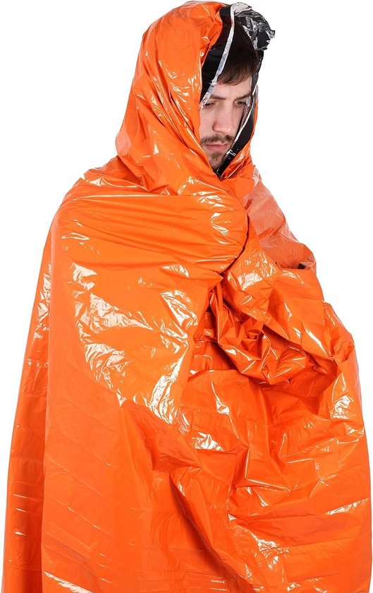 Bivakzak - Noodzak - Noodsituaties Buiten - Warmte Reflecterend Materiaal - 210 x 60 cm - Oranje